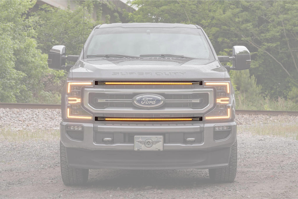 XBG LED DRL Grille Inserts: Ford Super Duty Platinum (20-22 / Amber DRL / Set) - product image 1