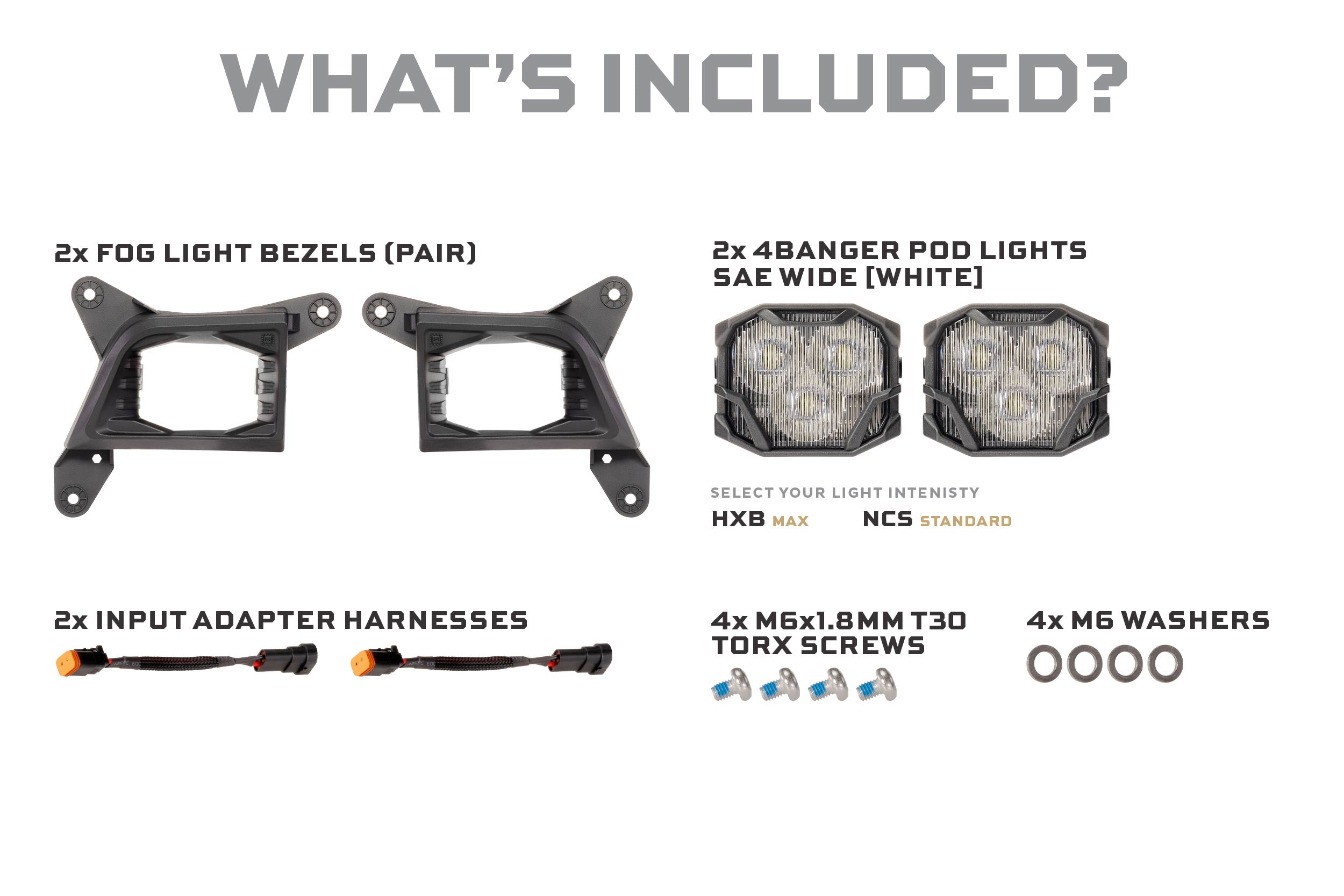 19-21 Silverado 1500 / 20-23 Silverado HD 4Banger Fog Light Kit: HXB White - product image 2