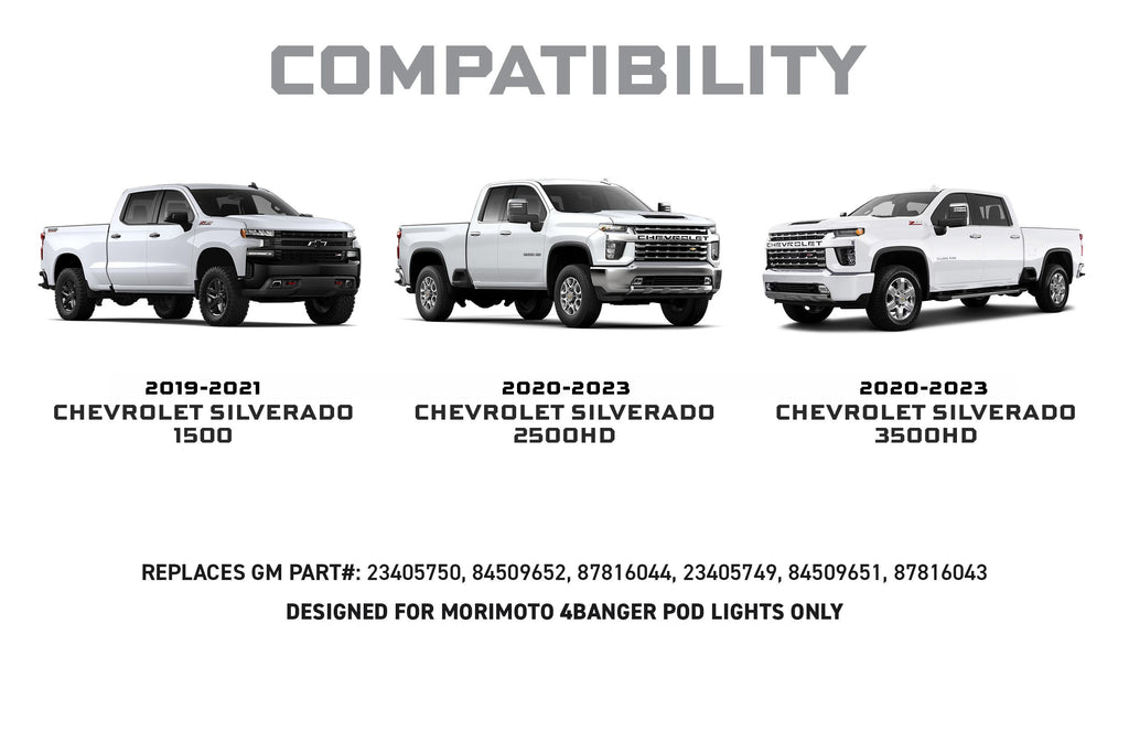 19-21 Silverado 1500 / 20-23 Silverado HD 4Banger Fog Light Kit: HXB White - product image 3