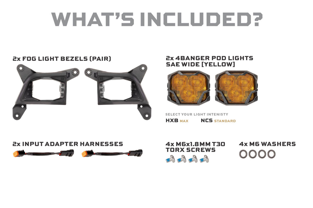 19-21 Silverado 1500 / 20-23 Silverado HD 4Banger Fog Light Kit: NCS Yellow - product image 2