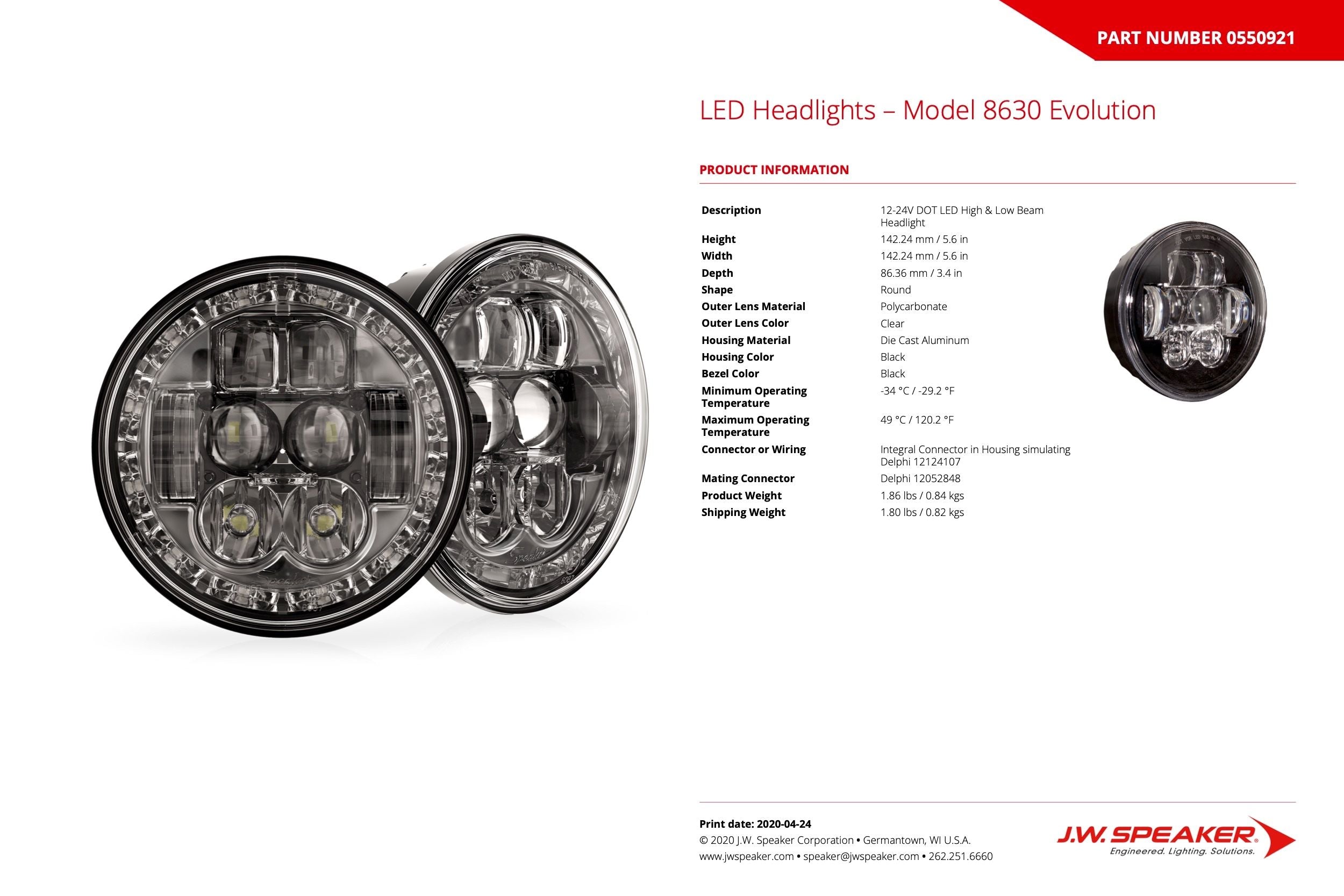 JW Speaker: 8630 LED Headlight PAR46 Ring (SET) - product image 4