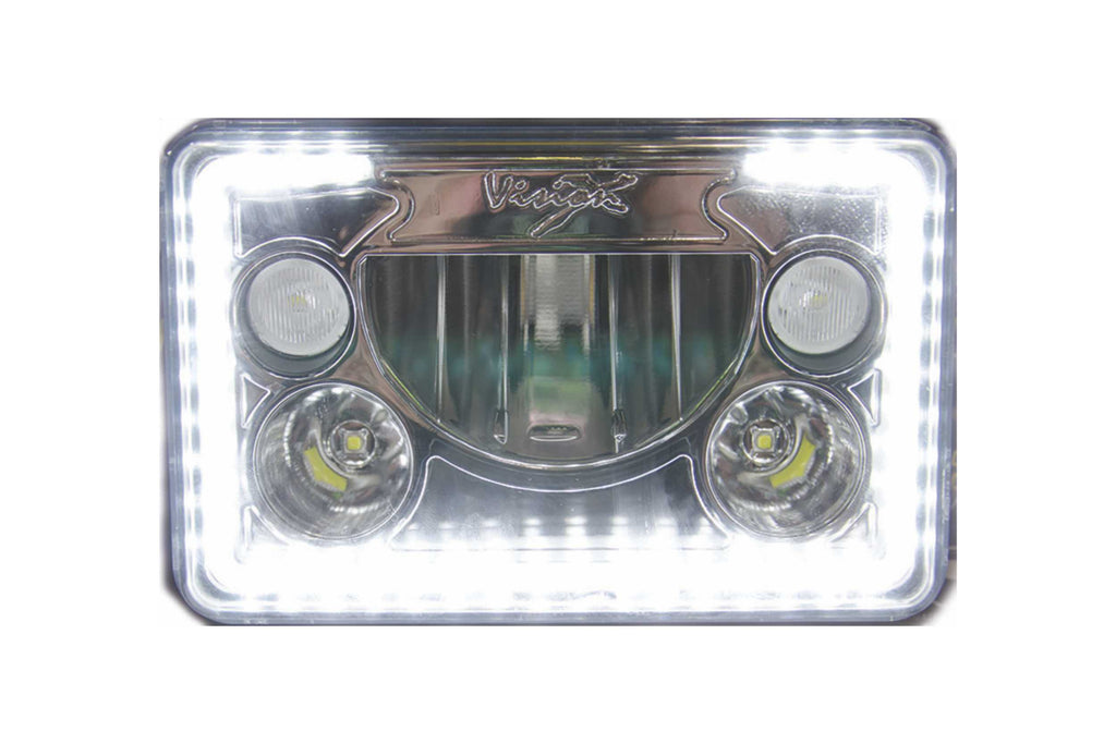 Vision X LED Headlights: (Each / 4x6in Rectangle / Black / White Halo) - product image 2