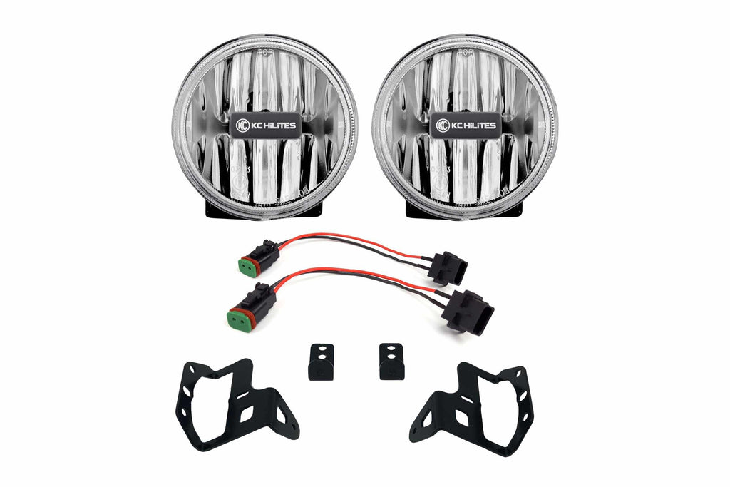 KC Gravity G4 Fogs: Wrangler JL (19+) (Set / White / Steel Bumper) - product image 1