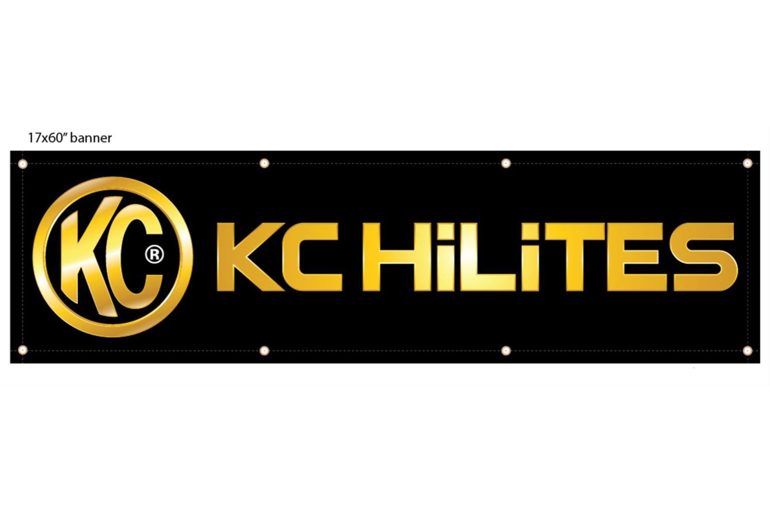 Banner: KC Hi-Lites (17in x 60in / Black w/ Yellow KC Logo) - product image 1