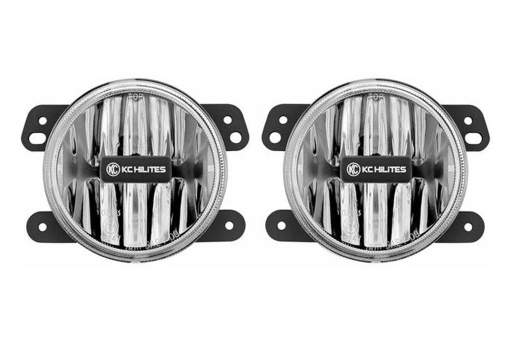 KC Hilites Gravity G4 LED Light: (4in / White 10w Fog / For 10-18 Wrangler JK / Each) - product image 1