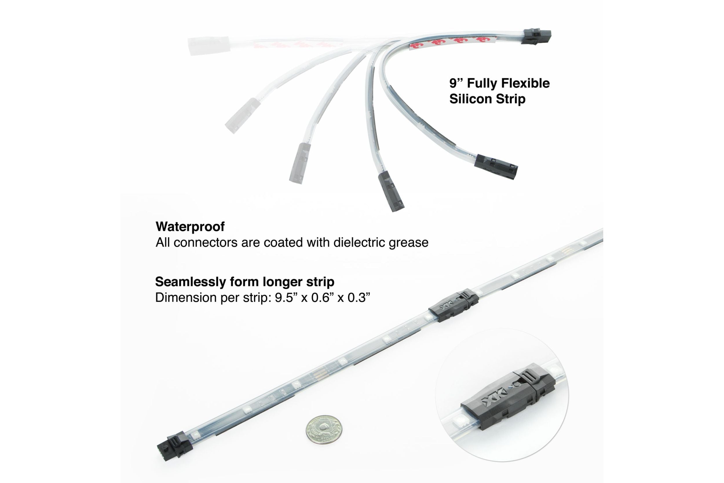 XKChrome RGB LED Boat Accent Light Kit: 4x 36in, 4x 9in Strips - product image 4