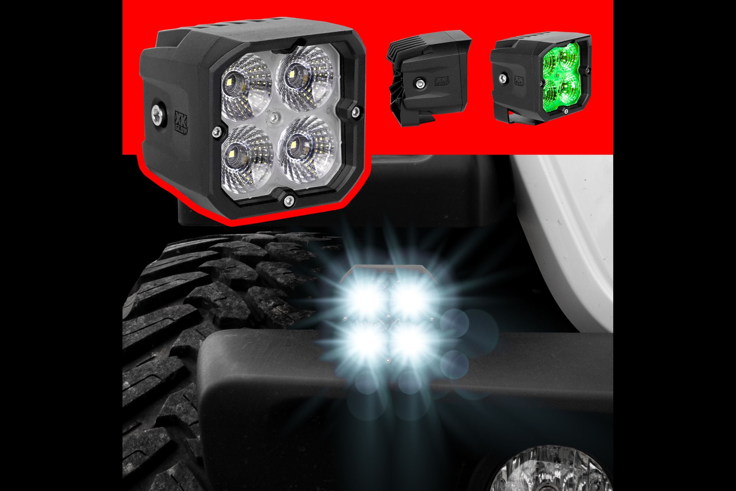 XKChrome RGB LED Cube Light Kit: Driving / Round (Pair) - product image 4