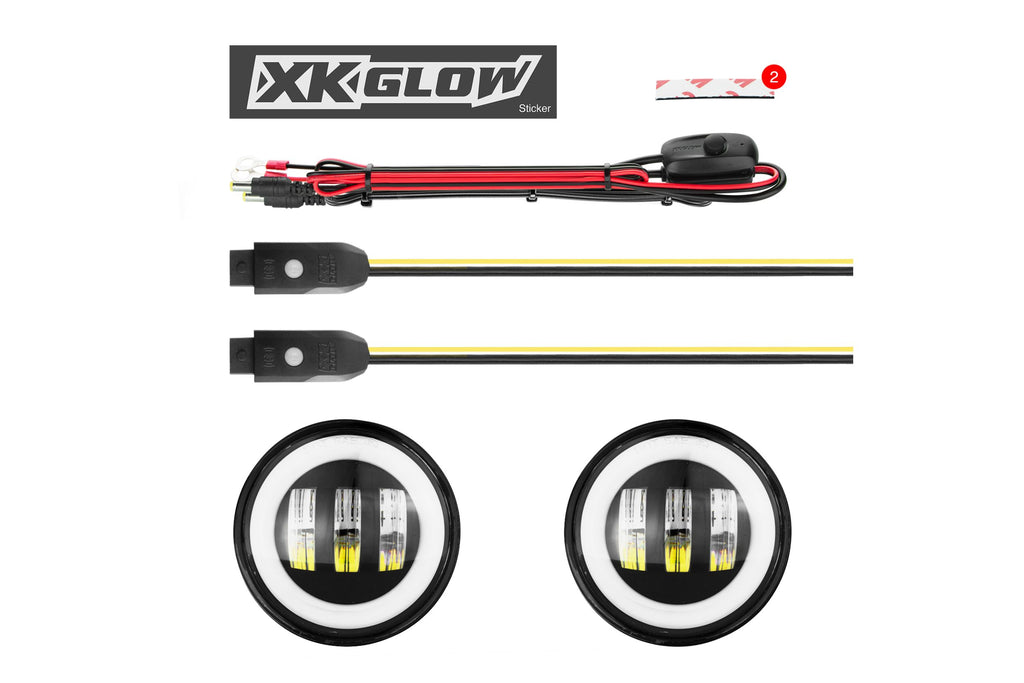 XKChrome RGB LED Fog Light Kit: Wrangler JL (Black w/ Controller) (Pair) - product image 2