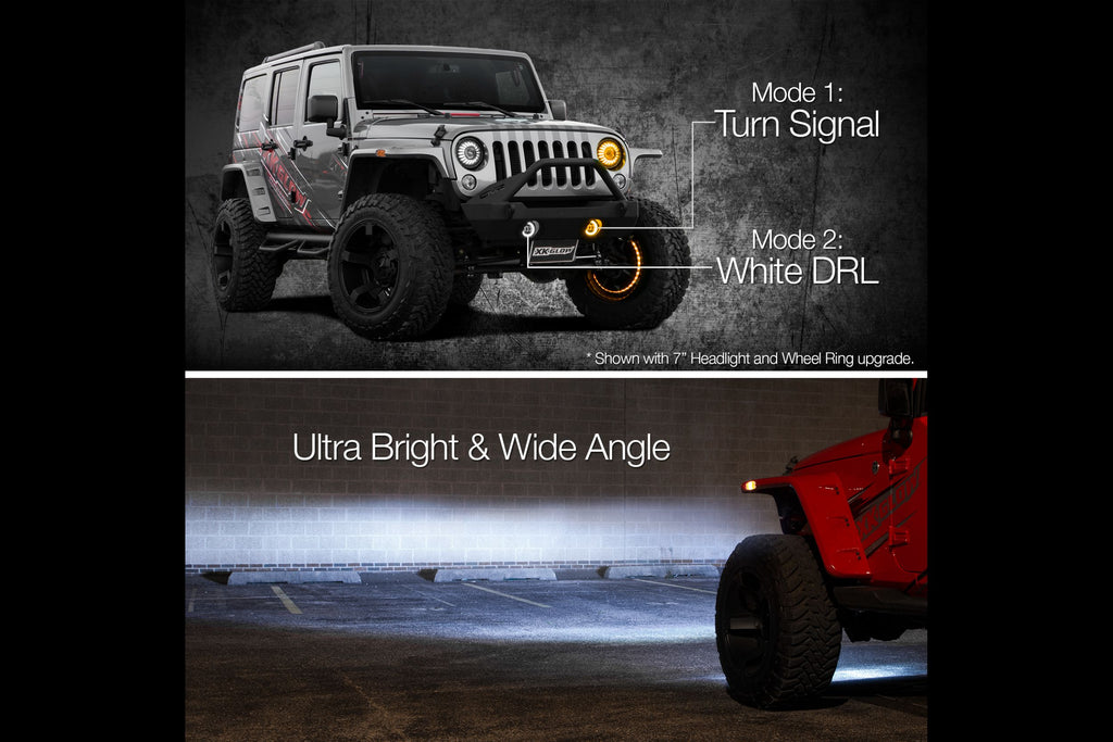 XKChrome RGB LED Fog Light Kit: Wrangler JK (Black w/ Controller) (Pair) - product image 3