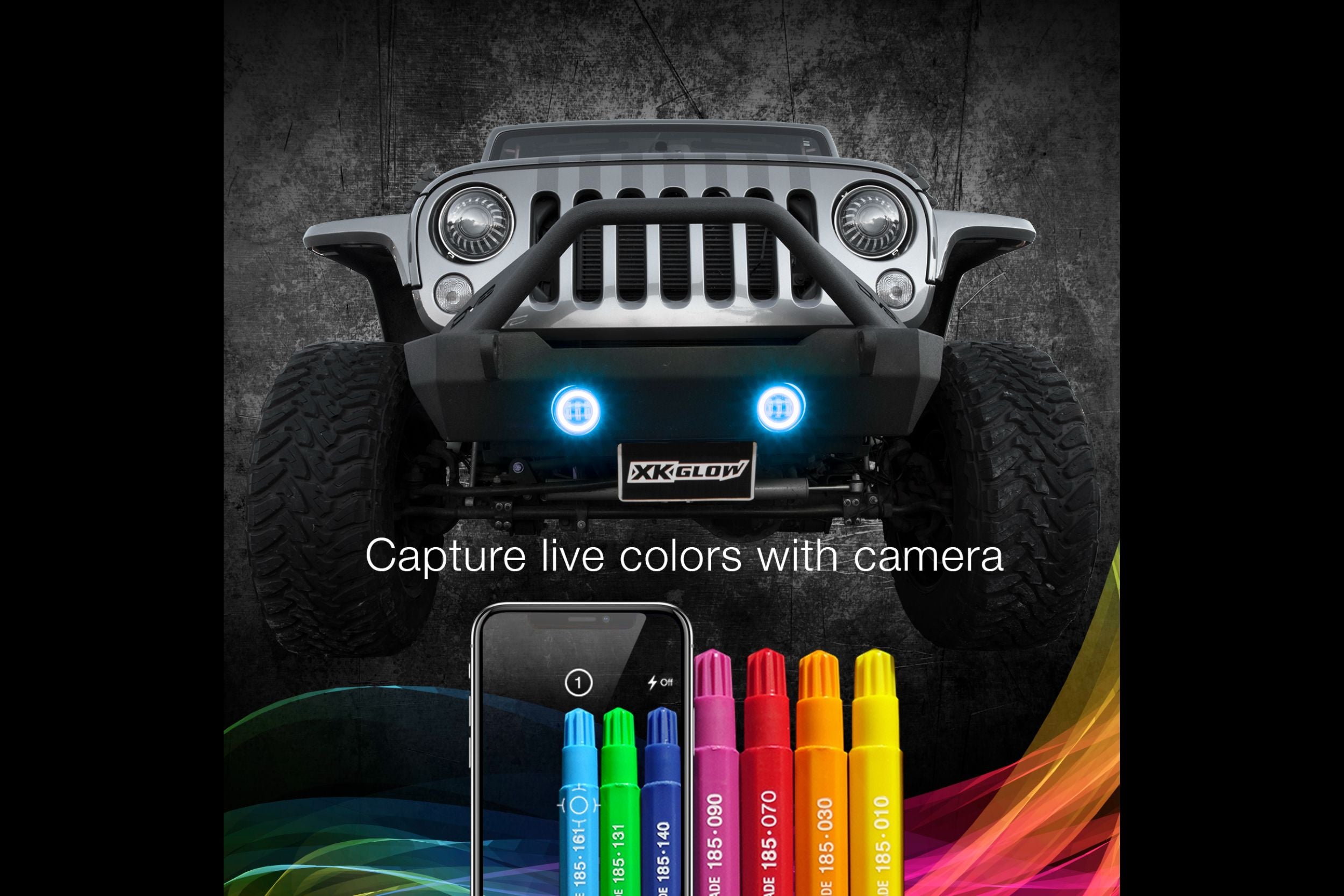 XKChrome RGB LED Fog Light Kit: Wrangler JL (Black w/ Controller) (Pair) - product image 5