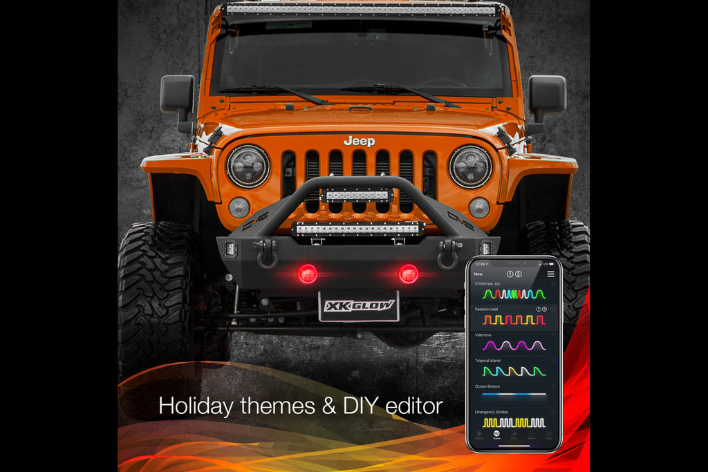 XKChrome RGB LED Fog Light Kit: Wrangler JK (Black w/ Controller) (Pair) - product image 7