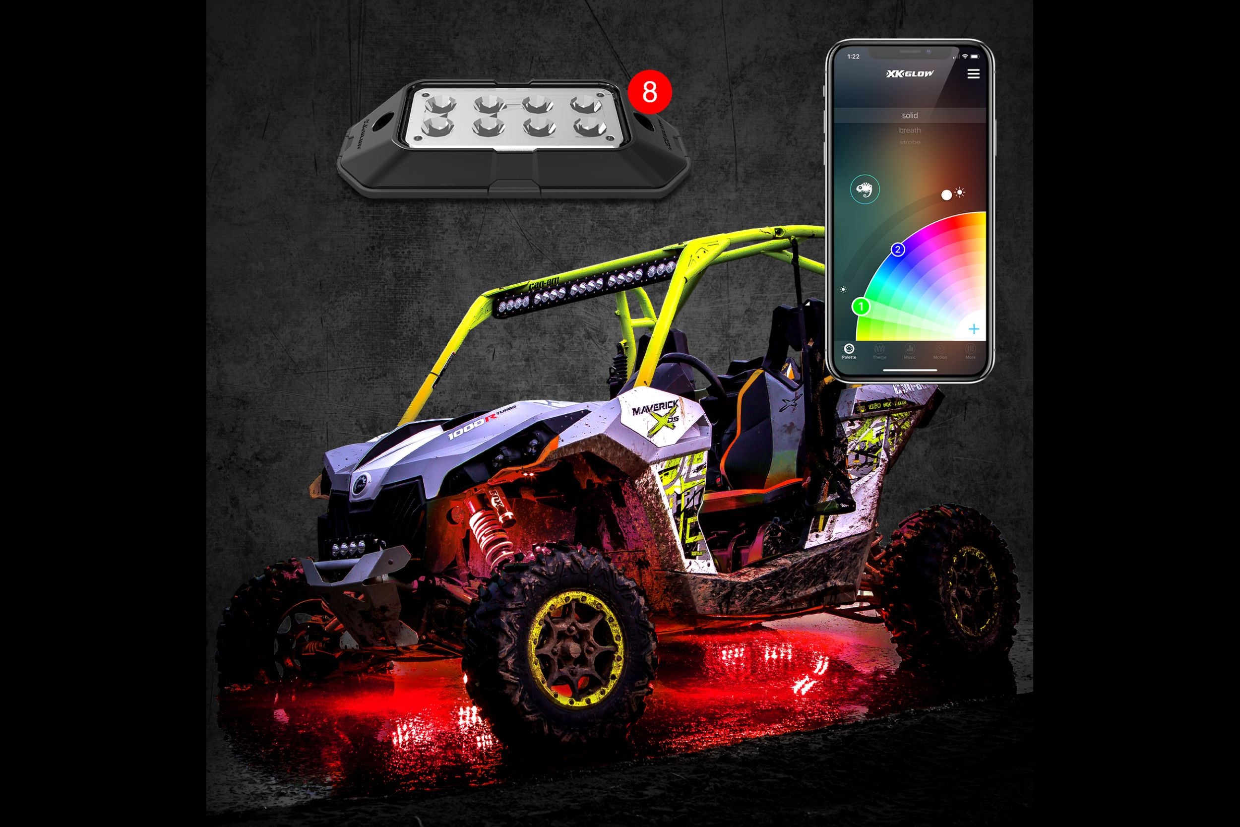 XKChrome RGB LED Rock Light Kit: 8pc - product image 1