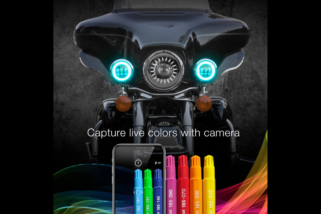 XKChrome RGB LED Running Light Kit: Harley 4.5in (Chrome w/ Controller) - product image 6