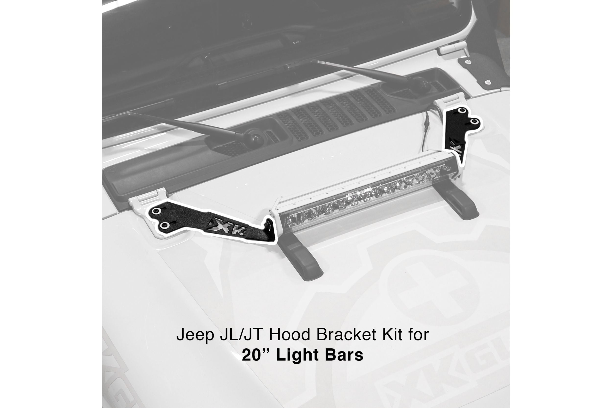 XKGlow Light Bar Bracket Kit: Jeep JK / Hood / 20in - product image 4