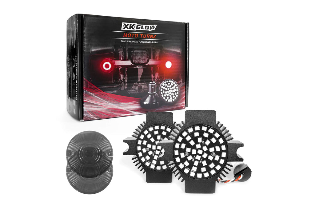 XKGlow Motorcycle Turn Signal Kit: Front / Bullet / Clear - product image 1