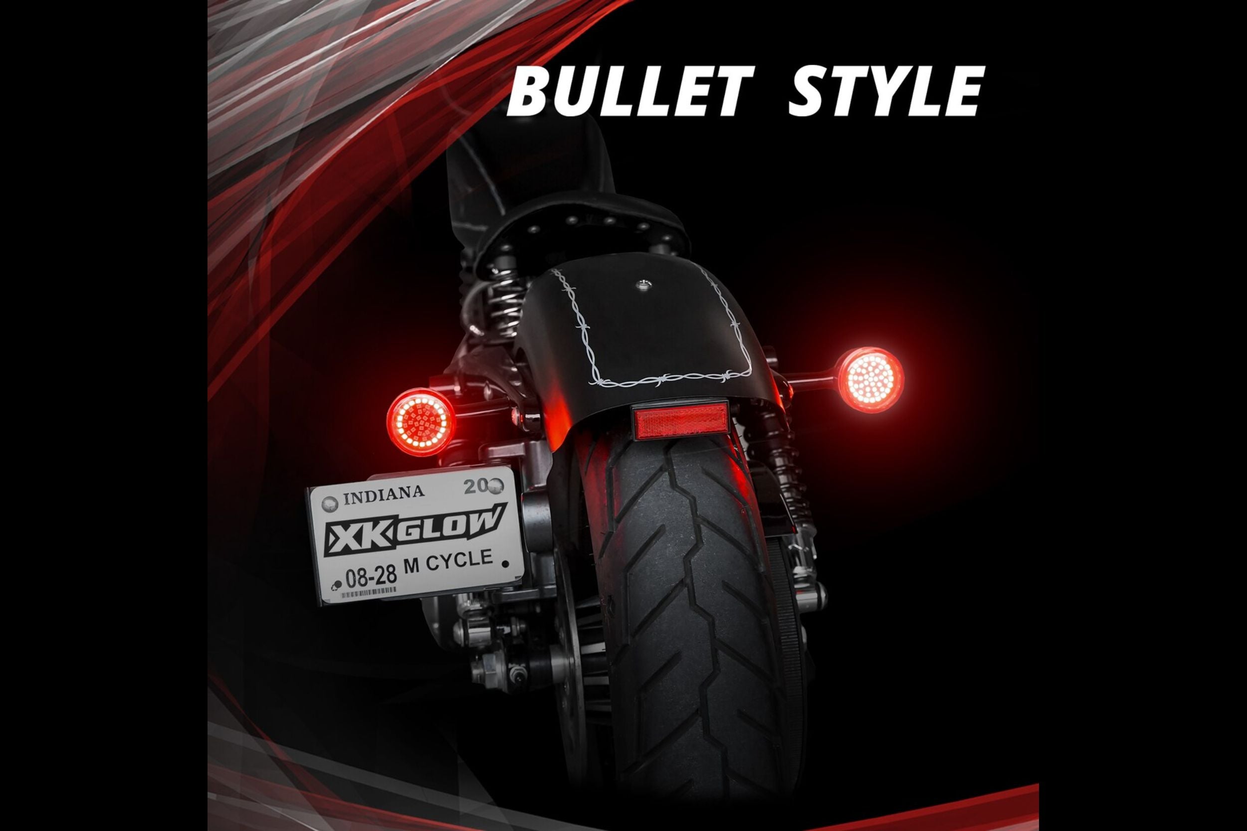 XKGlow Motorcycle Turn Signal Kit: Front / Bullet / Clear - product image 5