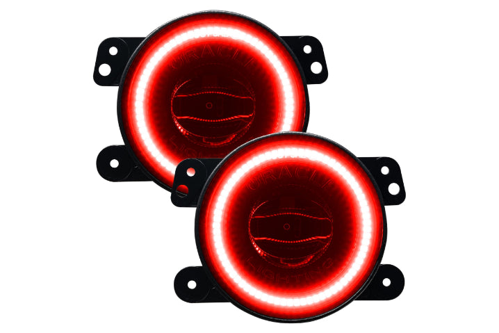Oracle High Performance LED Halo Fogs: Wrangler JL/JK/JT (Red) - product image 1