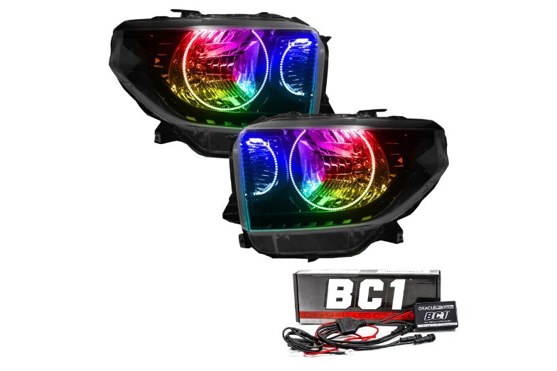 Oracle LED Halo Headlights: 14-19 Toyota Tundra (Dual Halo / ColorShift RGB / BC1 Controller) - product image 1